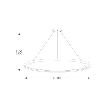 Lustra LED CIRCLE negru Zuma Line LA0722/1 - BK, D110 cm, 70W