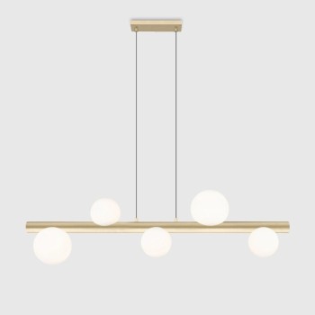 Lustra FORES auriu mat Zuma Line P0574-05N-V6AA, 105x15 cm, 5xG9