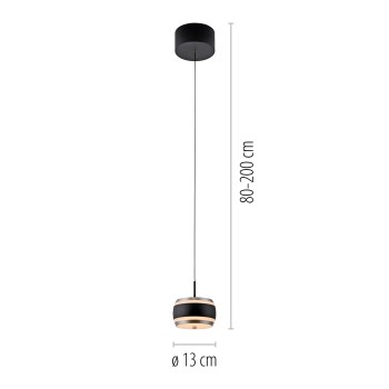 Pendul LED PURE FALLING RINGS negru Zuma Line 2503-18, D13 cm, 8W