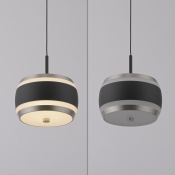 Pendul LED PURE FALLING RINGS negru Zuma Line 2503-18, D13 cm, 8W