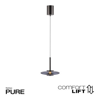 Pendul LED PURE VITRUM gri Zuma Line 2053-15, D22 cm, 10.1W