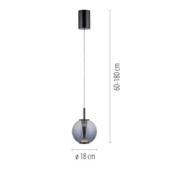 Pendul LED PURE INFINITY gri Zuma Line 2220-15, D18 cm, 10W
