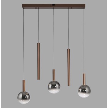 Pendul LED BOWL maro Zuma Line 2286-23, 100x18 cm, 6.3W