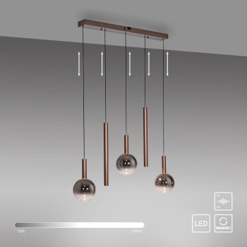 Pendul LED BOWL maro Zuma Line 2286-23, 100x18 cm, 6.3W