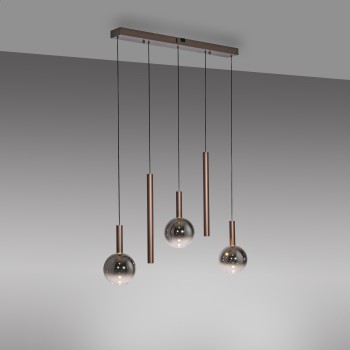 Pendul LED BOWL maro Zuma Line 2286-23, 100x18 cm, 6.3W