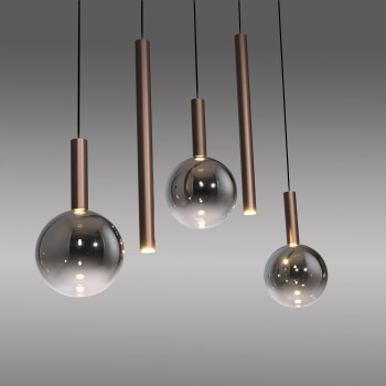 Pendul LED BOWL maro Zuma Line 2286-23, 100x18 cm, 6.3W