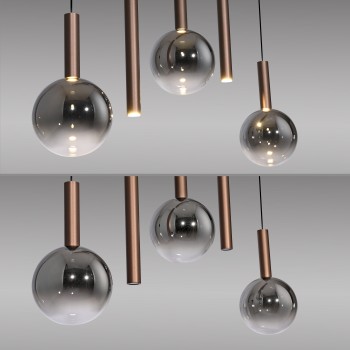Pendul LED BOWL maro Zuma Line 2286-23, 100x18 cm, 6.3W
