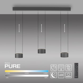 Pendul LED PURE CLIPSE gri Zuma Line 2473-15, 113x15 cm, 5W