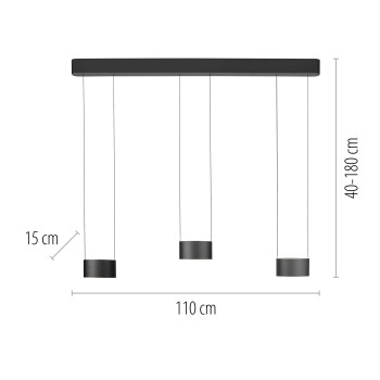 Pendul LED PURE CLIPSE gri Zuma Line 2473-15, 113x15 cm, 5W