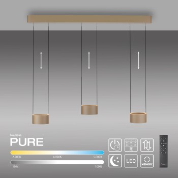 Pendul LED PURE CLIPSE maro Zuma Line 2473-97, 113x15 cm, 5W