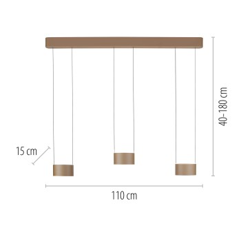 Pendul LED PURE CLIPSE maro Zuma Line 2473-97, 113x15 cm, 5W
