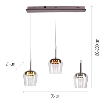 Pendul LED Q-KON multicolor Zuma Line 2742-70, 93x21 cm, 9W