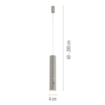 Pendul LED ATTACH gri Zuma Line 18281-40, 200x4 cm, 3W