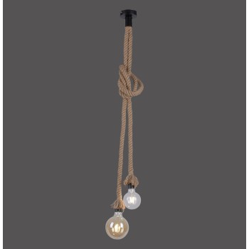 Pendul ROPE maro Zuma Line 15482-18, D10 cm, 2xE27