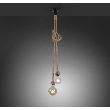 Pendul ROPE maro Zuma Line 15482-18, D10 cm, 2xE27
