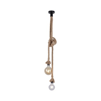 Pendul ROPE maro Zuma Line 15482-18, D10 cm, 2xE27