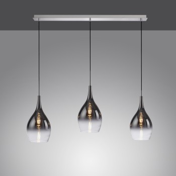 Pendul PILUA crom Zuma Line 2063-17, 110x20 cm, 3xE27