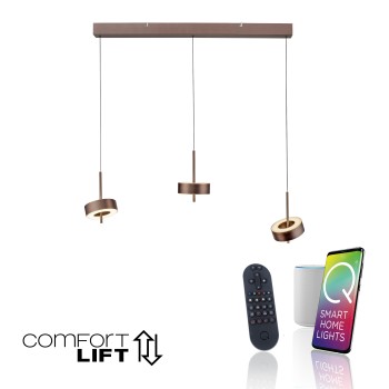 Pendul LED Q-ROTATE maro metalic inchis Zuma Line 2248-34, 95x14 cm, 9W