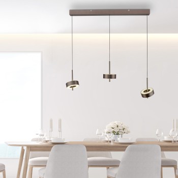 Pendul LED Q-ROTATE maro metalic inchis Zuma Line 2248-34, 95x14 cm, 9W