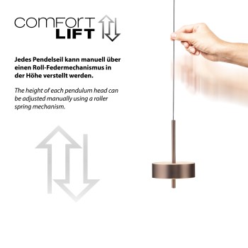 Pendul LED Q-ROTATE maro metalic inchis Zuma Line 2248-34, 95x14 cm, 9W