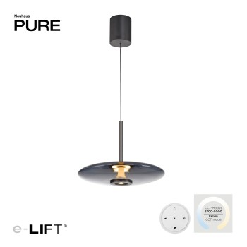 Pendul LED PURE E-VITRUM gri Zuma Line 2084-15, D45 cm, 18W