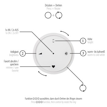 Pendul LED PURE E-VITRUM gri Zuma Line 2084-15, D45 cm, 18W