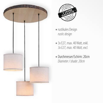 Pendul Lustra Zuma Line 003902-023194, D52 cm, 3xE27