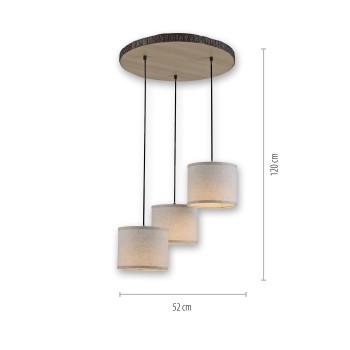 Pendul Lustra Zuma Line 003902-023194, D52 cm, 3xE27