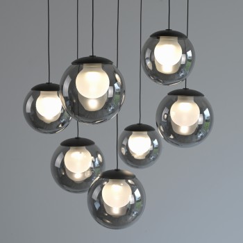 Pendul LED PURE POPUP gri Zuma Line 2587-15, D40 cm, 3W