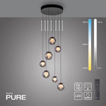 Pendul LED PURE POPUP gri Zuma Line 2587-15, D40 cm, 3W