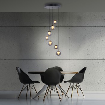 Pendul LED PURE POPUP gri Zuma Line 2587-15, D40 cm, 3W