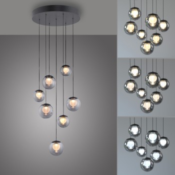 Pendul LED PURE POPUP gri Zuma Line 2587-15, D40 cm, 3W