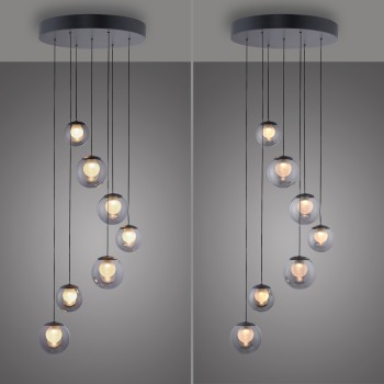 Pendul LED PURE POPUP gri Zuma Line 2587-15, D40 cm, 3W