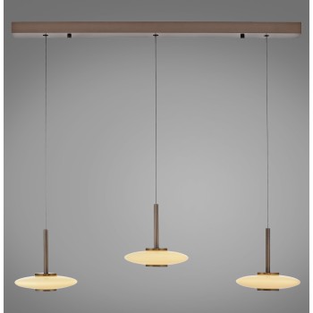 Pendul LED PURE VITRUM maro metalic inchis Zuma Line 2083-34, 100x22 cm, 10W