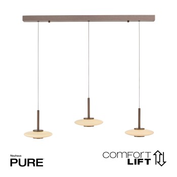 Pendul LED PURE VITRUM maro metalic inchis Zuma Line 2083-34, 100x22 cm, 10W