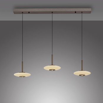 Pendul LED PURE VITRUM maro metalic inchis Zuma Line 2083-34, 100x22 cm, 10W