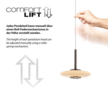 Pendul LED PURE VITRUM maro metalic inchis Zuma Line 2083-34, 100x22 cm, 10W