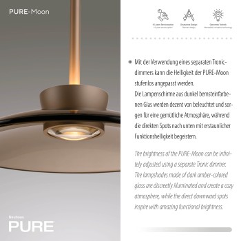 Pendul LED PURE MOON maro Zuma Line 2193-97, 140x32 cm, 15.7W