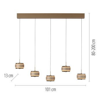 Pendul LED PURE FALLING RINGS maro Zuma Line 2504-97, 101x13 cm, 8W