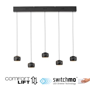Pendul LED BALLINI negru Zuma Line 15262-18, 220x10 cm, 30W