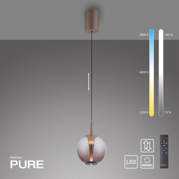 Pendul LED PURE INFINITY maro Zuma Line 2220-97, D18 cm, 10W
