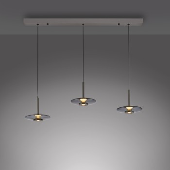 Pendul LED PURE VITRUM gri Zuma Line 2083-15, 100x22 cm, 10.1W