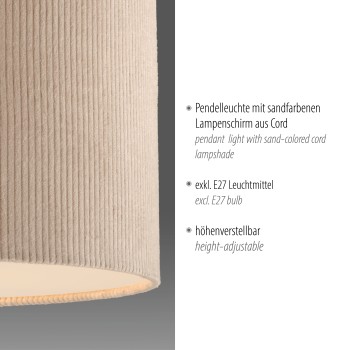 Pendul GREEN DURO bej Zuma Line 14892-39, 120x45 cm, 1xE27