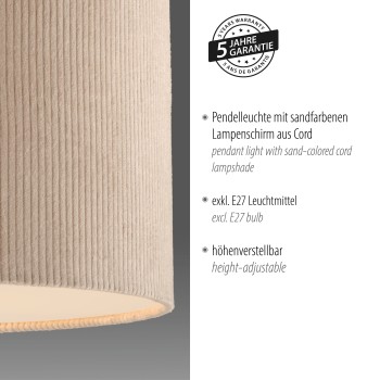 Pendul GREEN DURO bej Zuma Line 14892-39, 120x45 cm, 1xE27