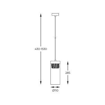 Pendul GEM crom Zuma Line P0389-01D-F4AC, D11 cm, 1xG9