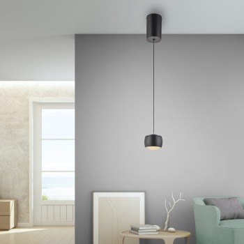 Pendul LED BALLINI negru Zuma Line 15260-18, 220x10 cm, 7W