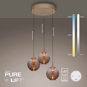 Pendul LED PURE E-INFINITY maro Zuma Line 2222-97, D50 cm, 7W