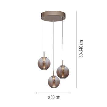 Pendul LED PURE E-INFINITY maro Zuma Line 2222-97, D50 cm, 7W