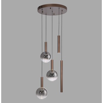 Pendul LED BOWL maro Zuma Line 2285-23, D54 cm, 6.3W