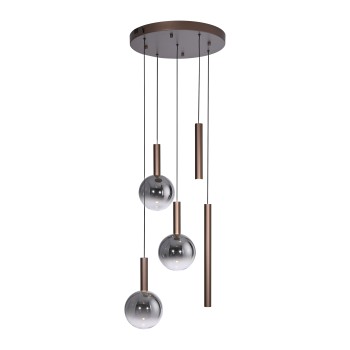 Pendul LED BOWL maro Zuma Line 2285-23, D54 cm, 6.3W